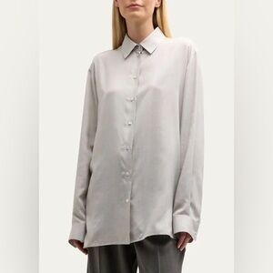 THE ROW Sisilia Button-Front Silk Shirt